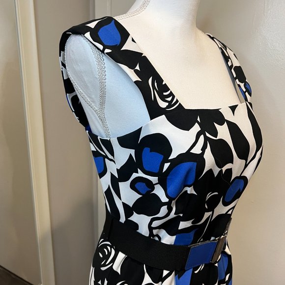 London Times Black and Blue Floral Mini Dress - Picture 5 of 14